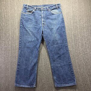 Vintage Levis 517 Jeans Mens 38x26 Denim Bootcut High Rise Orange Tab USA 90s